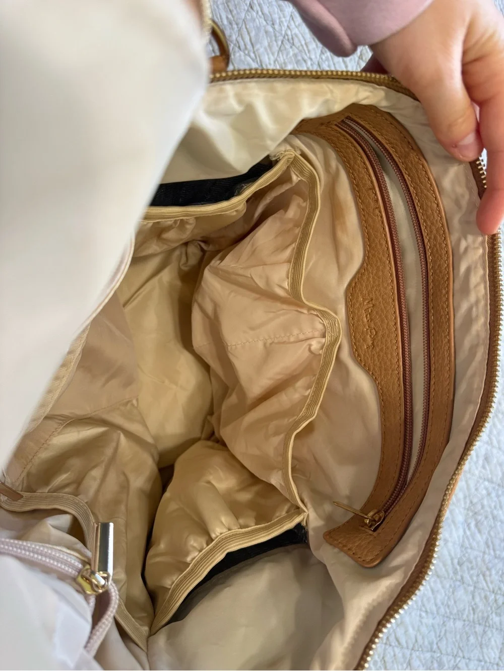 Faux Leather Diaper Bag Backpack